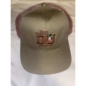 Vintage Ducks Unlimited BROWN/ TAN COMMITTEE Hunters  Embroidered  Hat